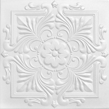 Victorian 20-in X 20-in 8-Pack Plain White Textured Surface-mount Ceiling Tile, 8PK